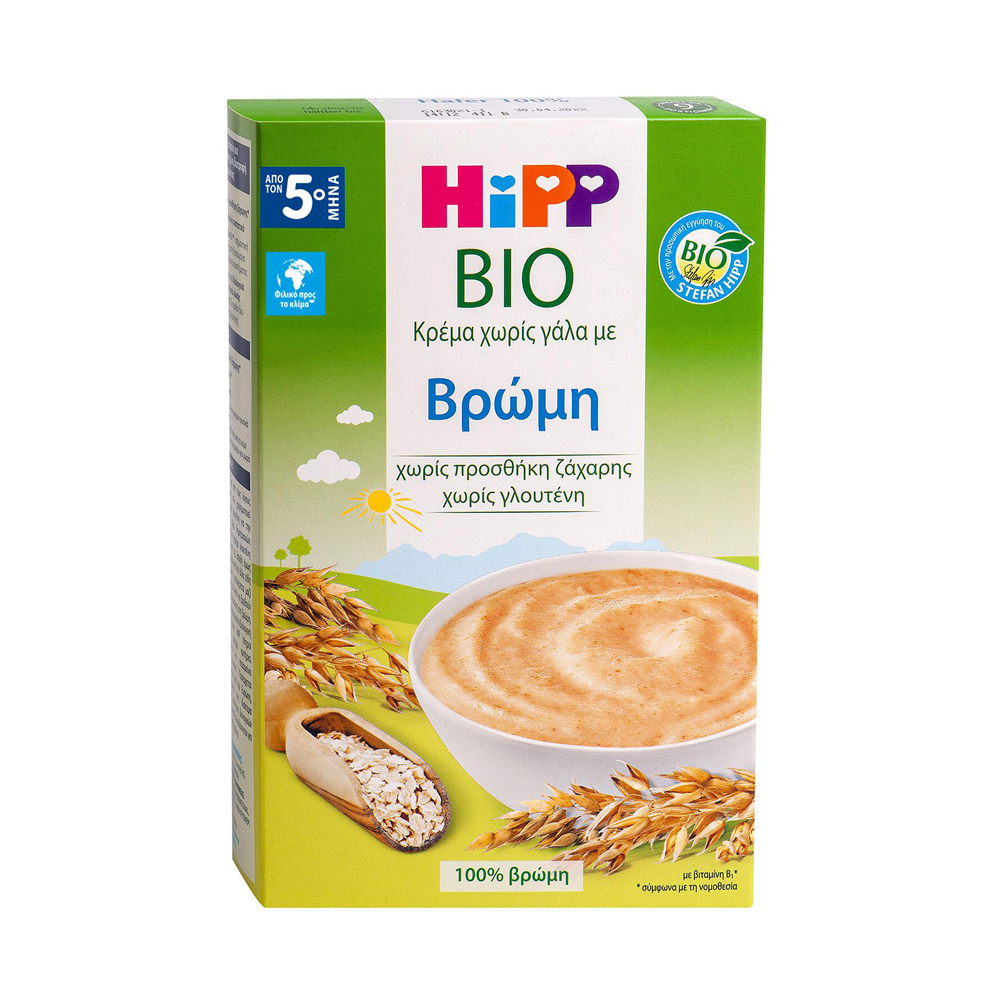 HIPP - BIO Kρέμα χωρίς γάλα με Βρώμη (από τον 5ο μήνα) - 200gr